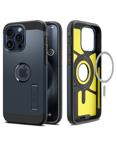 Чехол Spigen для iPhone 15 Pro Max - Tough Armor (MagFit) - Серый/Синий - ACS06595