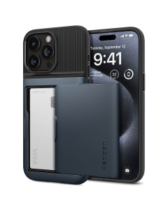 Чехол Spigen для iPhone 15 Pro - Slim Armor CS - Серый/Синий - ACS06730
