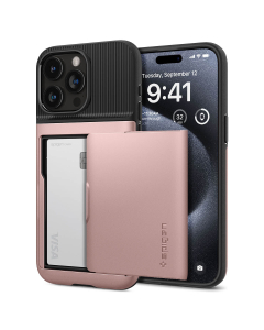 Чехол Spigen для iPhone 15 Pro - Slim Armor CS - Золотой/Розовый - ACS06729
