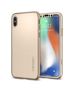 Чехол Spigen для iPhone X / XS - Thin Fit 360 - Золотой - 057CS22646