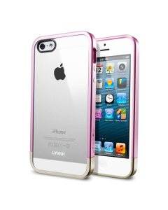 Чехол Spigen для iPhone SE / 5s / 5 - Liner Crystal Metal - Розовый - SGP10045