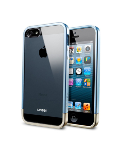Чехол Spigen для iPhone SE / 5s / 5 - Liner Crystal Metal - Синий - SGP10043