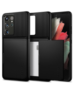Чехол-визитница Spigen для Galaxy S21 Ultra - Slim Armor CS - Черный - ACS02357
