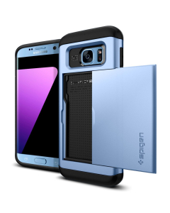 Чехол-визитница Spigen для Galaxy S7 Edge - Slim Armor CS - Голубой - 556CS21031