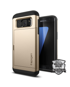 Чехол-визитница Spigen для Galaxy S7 Edge - Slim Armor CS - Золотой - 556CS20256