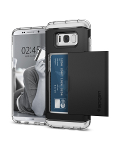 Чехол-визитница Spigen для Galaxy S8 Plus - Crystal Wallet - Черный - 571CS21116