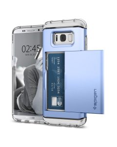 Чехол-визитница Spigen для Galaxy S8 Plus - Crystal Wallet - Голубой - 571CS21118