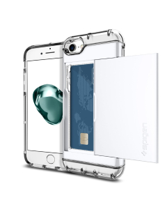 Чехол-визитница Spigen для iPhone SE (2022/2020)/8/7 - Crystal Wallet - Белый - 042CS21049