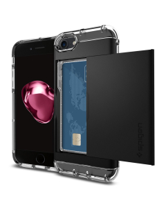 Чехол Spigen для iPhone SE (2022/2020)/8/7 - Crystal Wallet - Черный - 042CS20981