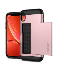 Чехол-визитница Spigen для iPhone XR - Slim Armor CS - Розовое золото - 064CS24883