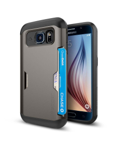 Чехол-визитница Spigen для Galaxy S6 - Slim Armor CS - Темно-серый - SGP11335