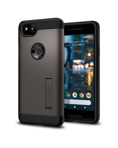 Ударопрочный чехол Spigen для Google Pixel 2 - Tough Armor - Темно-серый - F16CS22276