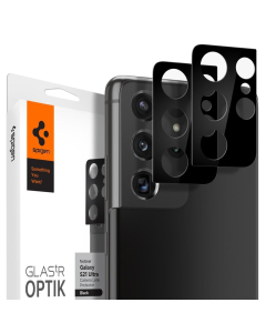 Защитное стекло для камеры Spigen для Galaxy S21 Ultra - Optik Lens Protector - Черный - 2 шт - AGL02531