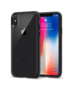 Гибридный чехол Spigen для iPhone X / XS - Ultra Hybrid - Черный матовый - 057CS22129