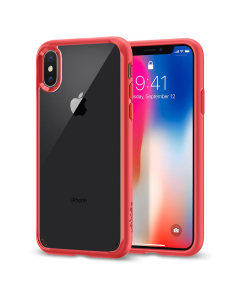 Гибридный чехол Spigen для iPhone X / XS - Ultra Hybrid - Красный - 057CS22130