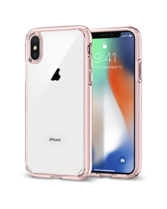 Гибридный чехол Spigen для iPhone X / XS - Ultra Hybrid - Кристально-розовый - 057CS22128