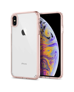 Гибридный чехол Spigen для iPhone XS Max - Ultra Hybrid - Прозрачно-розовый - 065CS25129