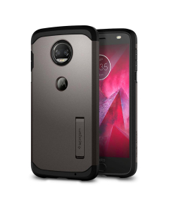 Ударопрочный чехол Spigen для Moto Z2 Force Edition - Tough Armor - Темно-серый - M15CS22344