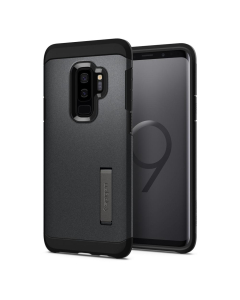 Ударопрочный чехол Spigen для Galaxy S9 Plus - Tough Armor - Серый Графит - 593CS22935