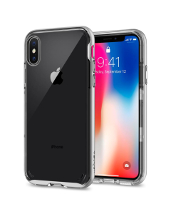Прозрачный чехол Spigen для iPhone X / XS - Neo Hybrid Crystal - Серебристый - 057CS22174