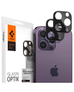 Защитное стекло для камеры Spigen для iPhone 15 Pro / 15 Pro Max / 14 Pro / 14 Pro Max - Optik Lens Protector - Черный - 2 шт - AGL05273
