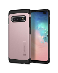 Ударопрочный чехол Spigen для Galaxy S10 Plus - Tough Armor - Розовое золото - 606CS25772