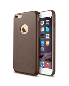 Кожаный клип-кейс Spigen для iPhone 6s Plus / 6 Plus - Leather Fit - Коричневый - SGP11401
