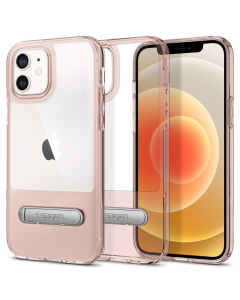 Чехол с подставкой Spigen для iPhone 12 / iPhone 12 Pro - Slim Armor Essential S - Прозрачный/Розовый - ACS01532