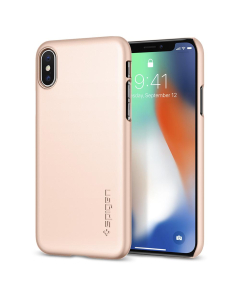 Клип-кейс Spigen для iPhone X / XS - Thin Fit - Красное золото - 057CS22110