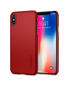 Клип-кейс Spigen для iPhone X / XS - Thin Fit - Красный - 057CS22109