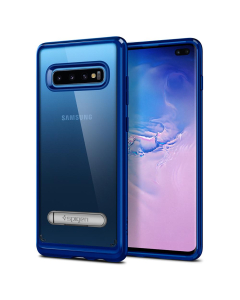Прозрачный чехол с подставкой Spigen для Galaxy S10 Plus - Ultra Hybrid S - Синий - 606CS26190
