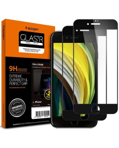 Защитное стекло Spigen для iPhone SE (2022/2020)/8/7 - Glas.tR SLIM Full Cover - Черный - 2 шт - AGL01315