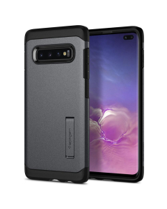 Ударопрочный чехол Spigen для Galaxy S10 Plus - Tough Armor - Серый Графит - 606CS25771