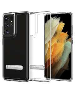 Гибридный чехол Spigen для Galaxy S21 Ultra - Ultra Hybrid S - Кристально прозрачный - ACS02353