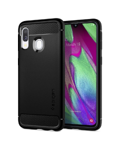 Прочный чехол Spigen для Galaxy A40 - Rugged Armor - Черный - 618CS26244