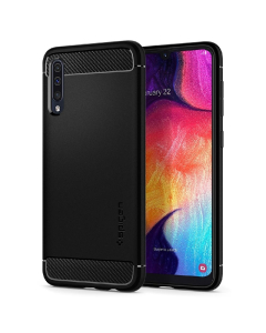 Прочный чехол Spigen для Galaxy A50 - Rugged Armor - Черный - 611CS26199