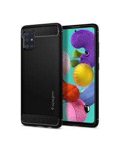 Прочный чехол Spigen для Galaxy A51 - Rugged Armor - Матово-черный - ACS00563