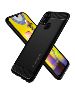Прочный чехол Spigen для Galaxy M31 - Rugged Armor - Черный матовый - ACS00909