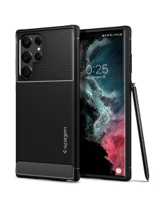 Прочный чехол Spigen для Galaxy S22 Ultra - Rugged Armor - Черный - ACS03914