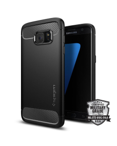 Прочный чехол Spigen для Galaxy S7 Edge - Rugged Armor - Черный - 556CS20033