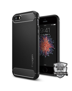 Прочный чехол Spigen для iPhone SE / 5s / 5 - Rugged Armor - Черный - 041CS20167