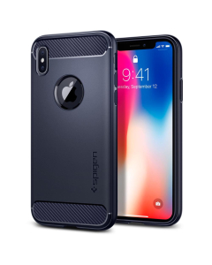 Прочный чехол Spigen для iPhone X / XS - Rugged Armor - Синий - 057CS22126
