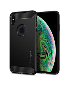 Прочный чехол Spigen для iPhone XS Max - Rugged Armor - Черный - 065CS25125