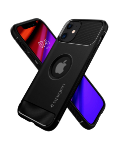 Противоударный чехол Spigen для iPhone 12 Mini - Rugged Armor - Чёрный - ACS01743