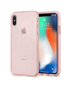 Чехол-капсула Spigen для iPhone X / XS - Liquid Crystal Glitter - Розовый кварц - 057CS22654