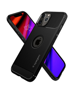 Противоударный чехол Spigen для iPhone 12 / iPhone 12 Pro - Rugged Armor - Черный - ACS01700