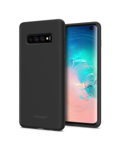 Силиконовый чехол Spigen для Galaxy S10 - Silicone Fit - Черный - 605CS25818
