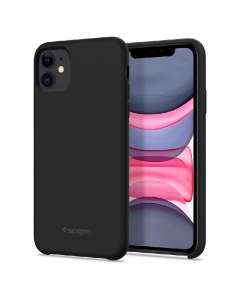 Силиконовый чехол Spigen для iPhone 11 - Silicone Fit - Черный - 076CS27528