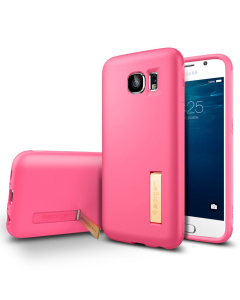 Силиконовый чехол Spigen для Galaxy S6 - Capsule Solid - Ярко-розовый - SGP11437