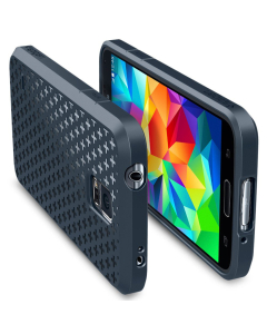 Силиконовый чехол Spigen для Galaxy S5 - Ultra Fit Capsule - Синевато-серый - SGP10735
